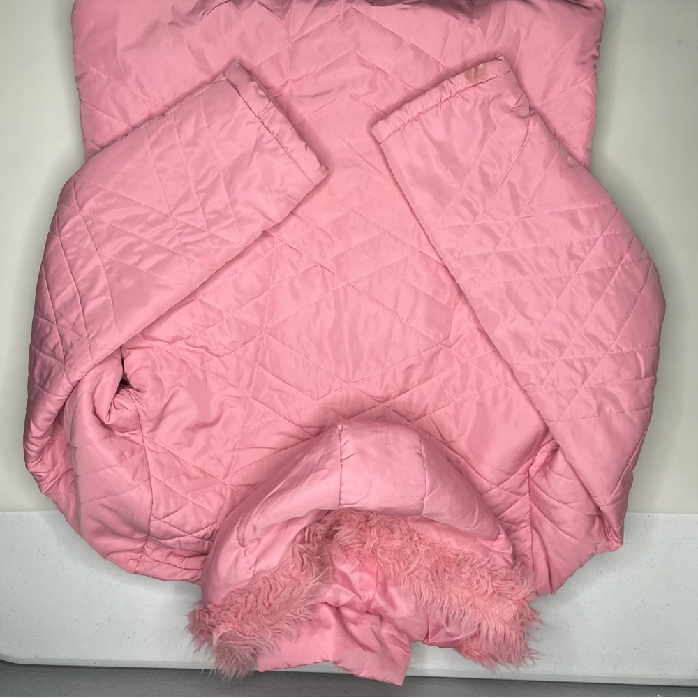 Annie USA Quilted Pink Detachable Hood Zip Puffer Jacket Teen Misses Jrs Size M - Picture 10 of 11